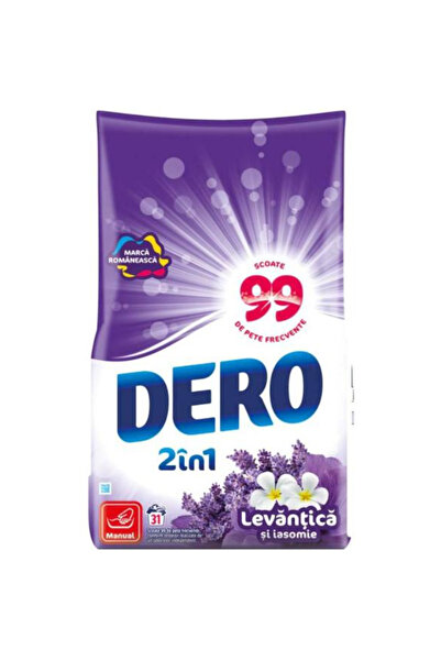 Dero Прах за ръчно пране с аромат на лавандула и жасмин - 2 в 1, 1400 г