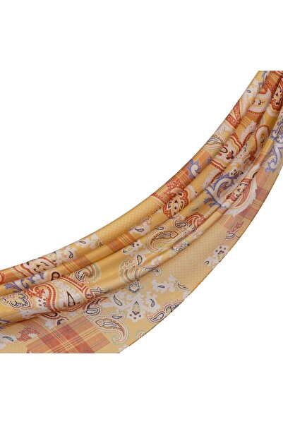 ipekevi Patchwork Patterned Tensoft Shawl 03920-Gold