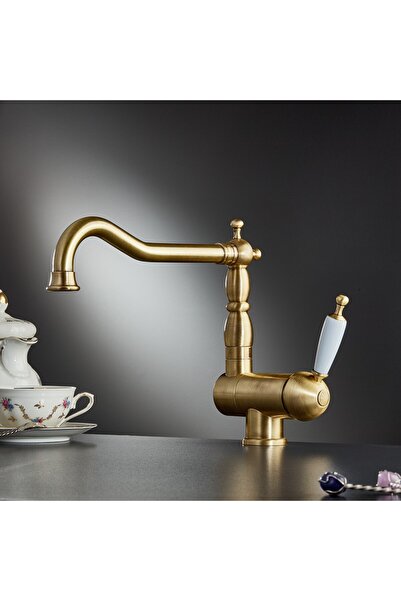 Bugnatese Oxford Kitchen Faucet Bronze/White with Swivel Spout