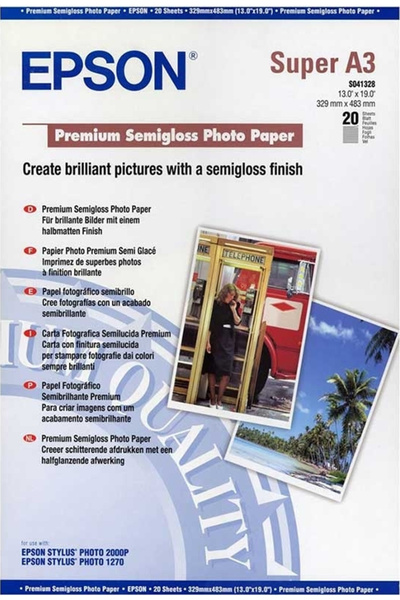 EPSON Φωτογραφικό χαρτί Premium ημιγυαλιστερό A3+ 251 γρ./τ.μ. για εκτυπωτές ...