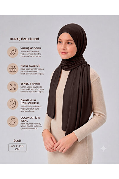 Sonbaharmoda Şal din bumbac pieptănat pentru fete, viscoză Lycra, 60x150 cm, ...