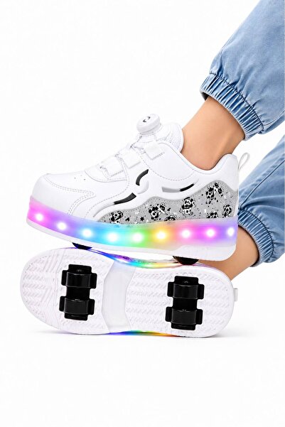 ROCKY SPORT Ortopedik Çocuk Spor Işıklı 4 Tekerlekli Patenli Ayakkabı Sneaker...