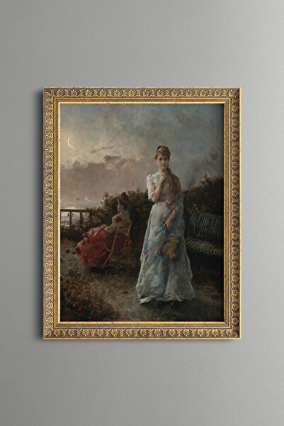 epiqart One Evening at Sea - Vintage Patterned Painting - Fine Model