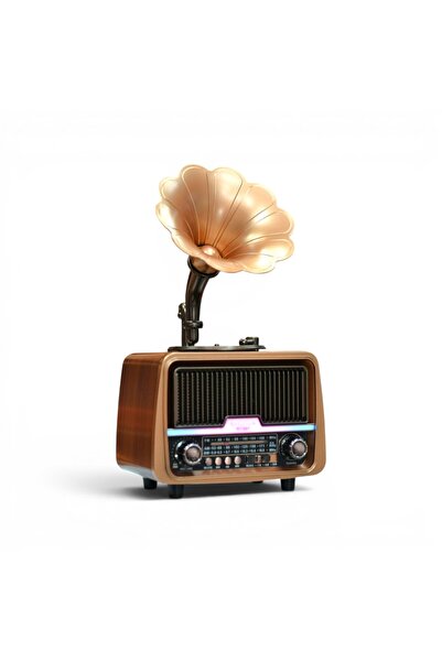 ROYALTREND Gramafon Nostaljik Radyo,Bluetooth Led Detay Nostalji Radyo
