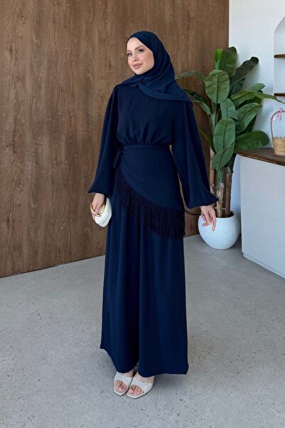 Hazamoda Elora Püskülü Tulum Lacivert