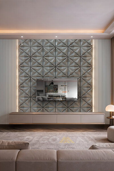 DECOMALL (TV-2) TV Arkası Duvar Kağıdı Tek Parça 3D Çita Mermer Görünümlü Salon Ofis Duvar Posteri