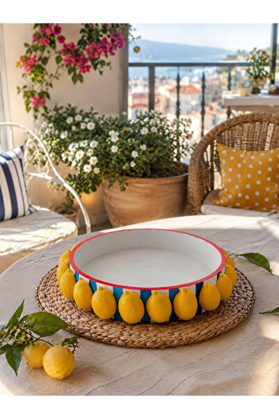 Eski Mahzen Design Handmade Concrete Lemon Decorative Bowl – 20 cm |   Medite...