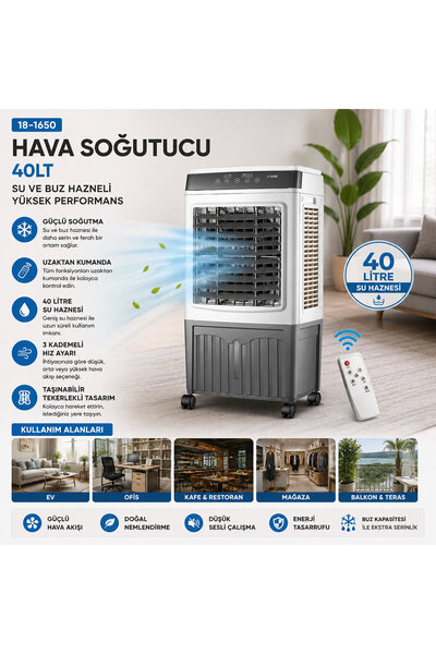 EVİMİST HAVA SOĞUTUCU & KLİMA & VANTİLATÖR ( 3 KADEME & 100W ) ( TAŞINABİLİR ...
