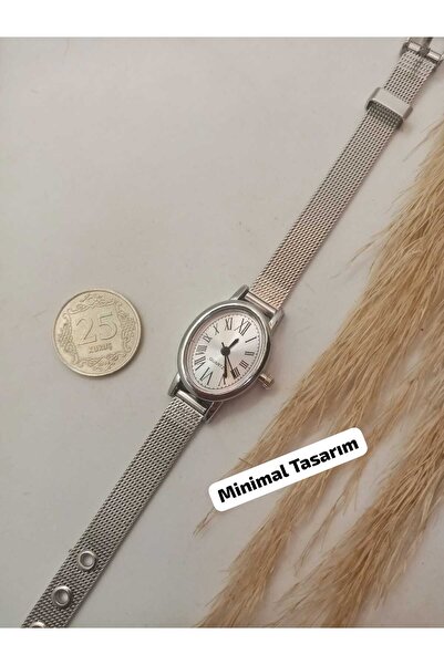 Brality Retro Design, Minimalist Women's Wristwatch, Silver Color Wicker Band...