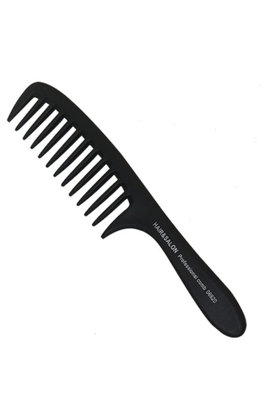 OEM Pieptene cu dinți rari pentru păr creț, lung și des, negru, 20,5 cm