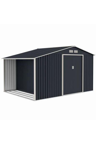MESTERINO Casuta / magazie de gradina metalica Luke-C, gri/bej, 342x259x203 c...