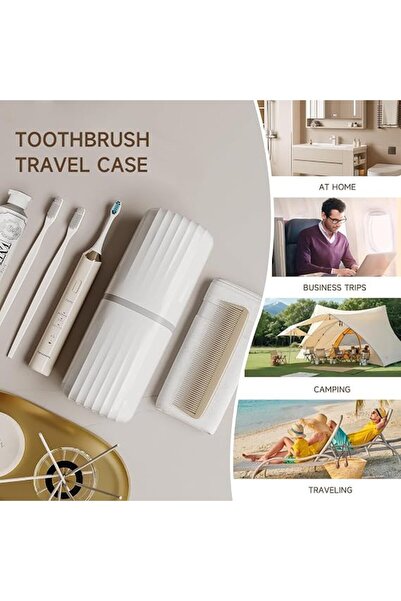 Arabest Portable Toothbrush Storage Container, 2-Pack 2 In 1 Dustproof Cover ...