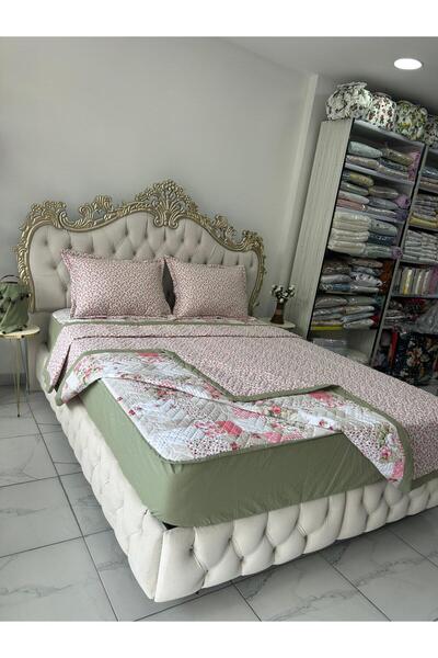 AHSEN TASARIM 160X200 Bed-Friendly Quilted Ready-Made Bedding and Pique Set, ...