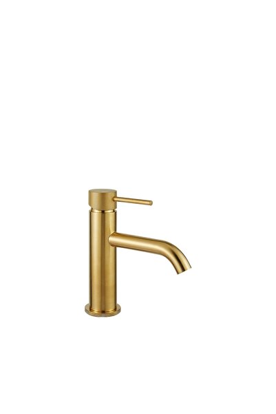 ARMANDO VICARIO Industrial Brushed Gold Μπαταρία Νιπτήρος με Βαλβίδα clic-clac