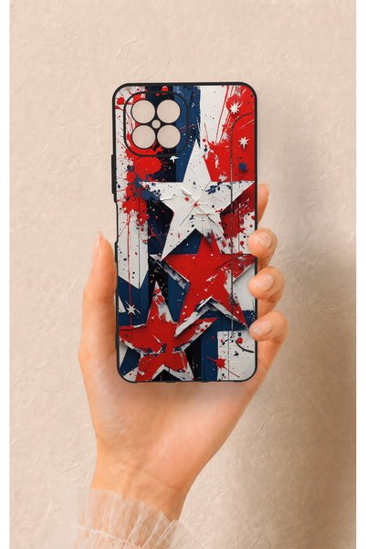 Vip Case Omix X600 Compatible Star Flag Patterned Silicone Case