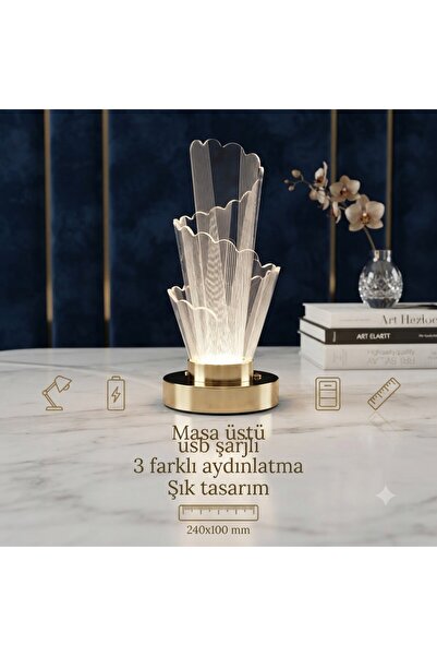 DEREM COLLECTIONS Dekoratif Şarj Edilebilir Masa Üstü Aydınlatma