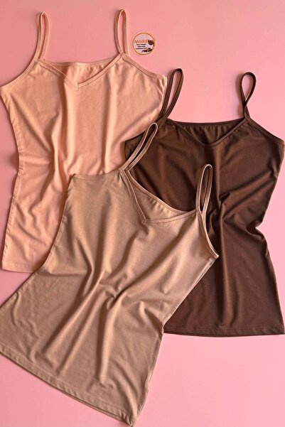 VicTroy Bella Touch |   3-Pack V-Neck Modal Fabric Powder, Light Brown and Bi...