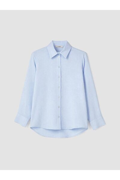 LC Waikiki Lcwaikiki Petite Blue Muslin Women's Shirt
