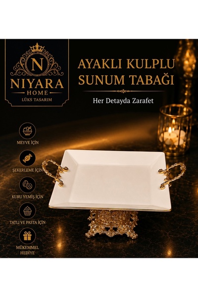 Niyara home Porcelain 26 cm Stylish Presentation of Fruits, Chocolates, Delig...