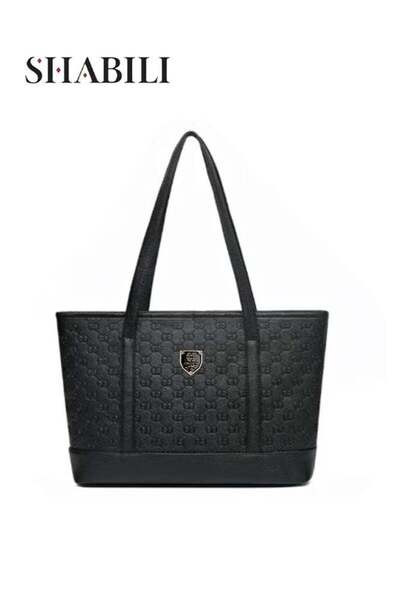 SHABILI Women's Large Capacity Shopping Bag, Ladies PU Leather Handbag Tote B...