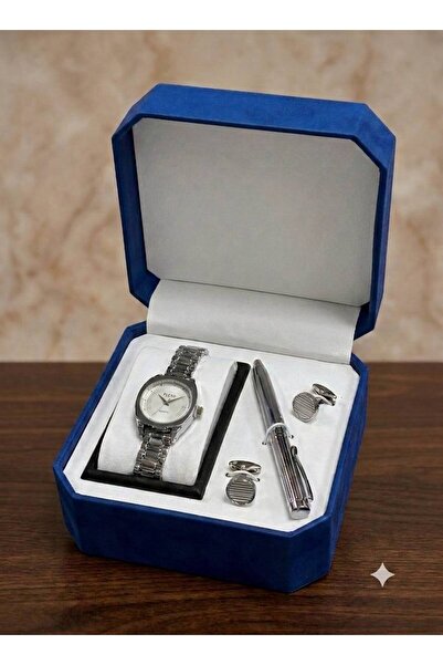 FLEND Men's Watch + Pen + Cap + Wooden Packing Box Set