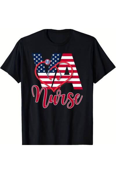 STITCHLY تي شيرت VA Nurse Shirts للجنسين تي شيرت رجالي