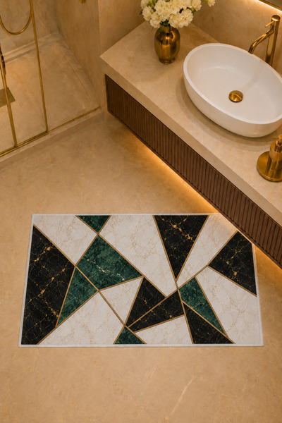 PilloveDream Non-Slip Base Washable Bathroom Mat Set Digital Printed 40X60-50...