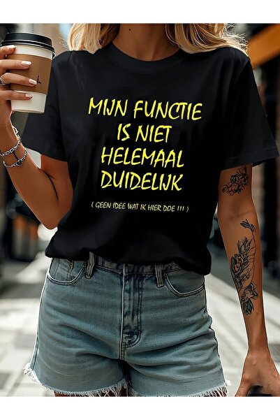 23 nisan Dutch My Role Is Not Clear Letter Print T-shirt, Short Sleeve Crew N...