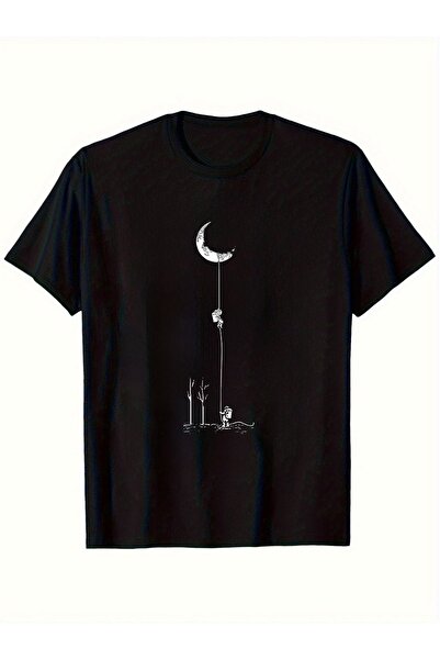 17 seramik Men S Astronaut Walking on Moon T White & Black Themed Crew Neck S...