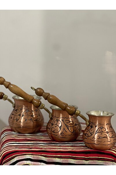 uzunoğlu bakır ürünleri Uzunoğlu Copper Copper 3-Piece Coffee Pot Set