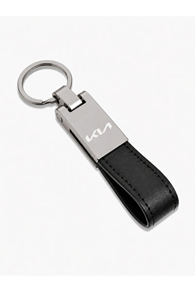 Baghes Breloc Kia din metal și piele cu logo Kia, dimensiune 12cm x 2cm, acce...