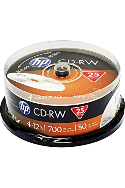 HP CD-RW reinscriptibil 12x 700MB Cutie tip tort 25 bucăți Cod: CWE00019-3