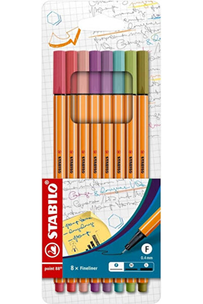 Stabilo Marker pastel Point 88 0.4mm Pastel St88/8-04, 8 culori
