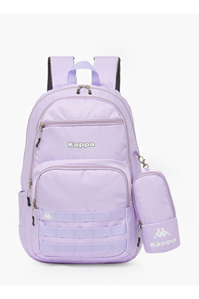 Kappa Logo Print 2-Piece School Backpack Set for Kids 13 Years+ with Detachab...