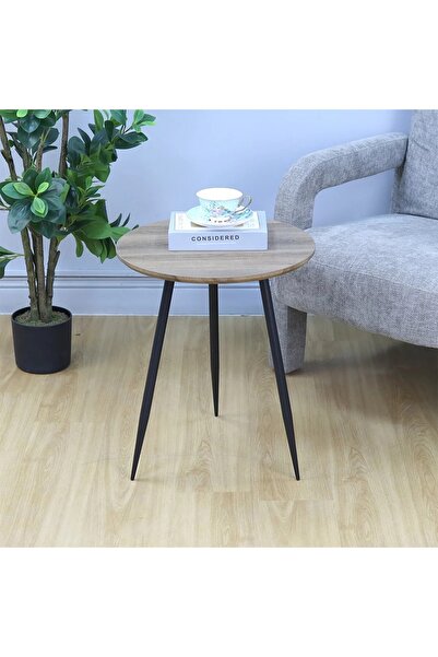 Al Hadaya Mall Round Service Table with High Design Appeal – Brown Wood – 45X...