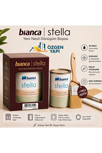 Bianca Su Bazlı Saf Akrilik Stella Boya + Fırça Hediye