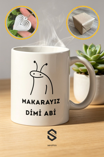 Seratics Makarayız Dimi Abi Yazılı Komik Figürlü Özel Tasarım Çift Taraf Bask...