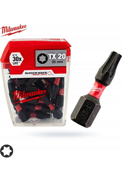 Milwaukee Set biți TX 20 Torx Shockwave Impact 25x25mm Bit de șurubelniță Tor...