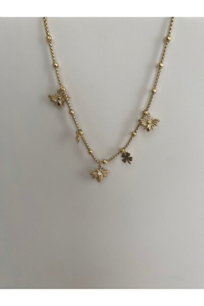 xUPING Luxury Arı Figürlü Gold Çelik Kolye