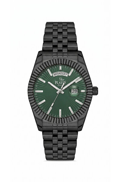 Platin Pierre Hds-1197Ga-G10 Steel Cord Calendar Men's Wristwatch
