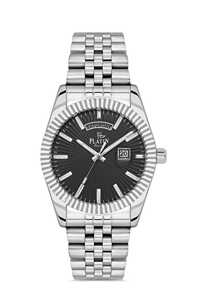 Platin Pierre Hds-1197Ga-A2 Steel Cord Calendar Men's Wristwatch