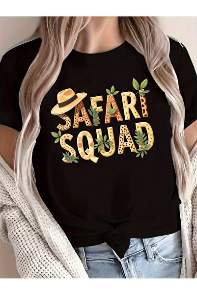 BASEPULSE تي شيرت مطبوع عليه حروف من SAFARI SQUAD، قميص كاجوال بأكمام قصيرة و...