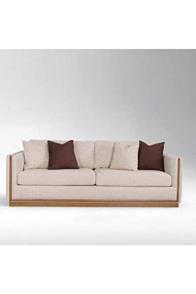 Danube Home Krish 3 Seater Fabric Sofa - Light Grey/Brown