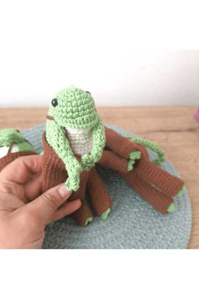 Handmade Frog Amigurumi Bag Charm, Bag Ornament