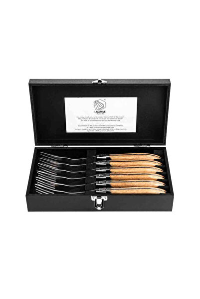 Style de Vie Set 6 furculite Laguiole, Maro/Argintiu