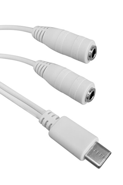POWERTECH καλώδιο USB-C σε 2x 3.5mm CAB-UC055, 0.20m, λευκό