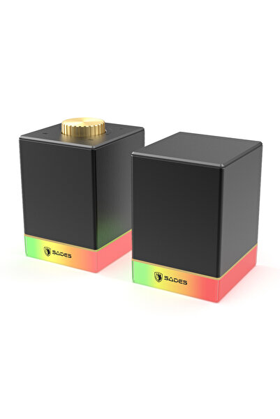 Sades gaming ηχεία Dionsyn με RGB φωτισμό, 2x 5W, Bluetooth & USB-C/USB, μαύρα