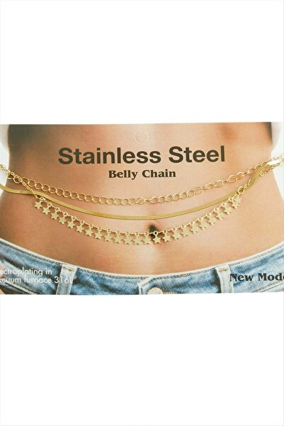 Marsilyan Yıldız Çelik Waist Belly Chain Ilkel-Bjt940