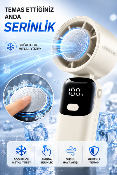 Teknodrone 100 Kademeli El Tipi Turbo Fan Soğutucu Metal Yüzeyli Dijital Ekra...