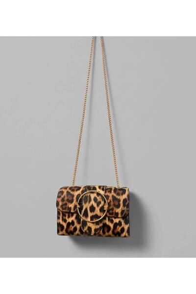 addy Striped Patterned Stripe & Glam Gold Chain Strap Portfolio Shoulder and ...